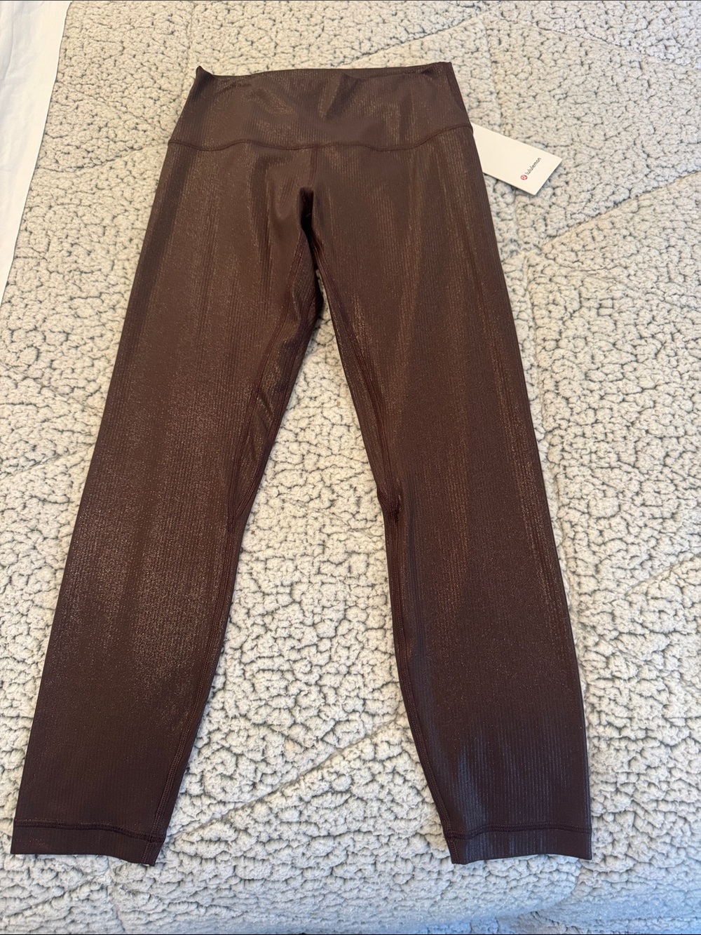 Lululemon High-Waist Shiny Brown Leggings